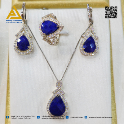 Teardrop Blue Stone Jewelry Se